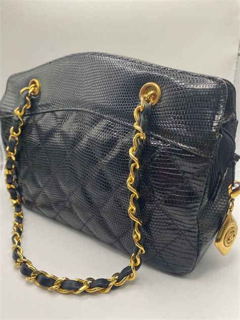 chanel lizard skin bag|used lizard Chanel handbags.